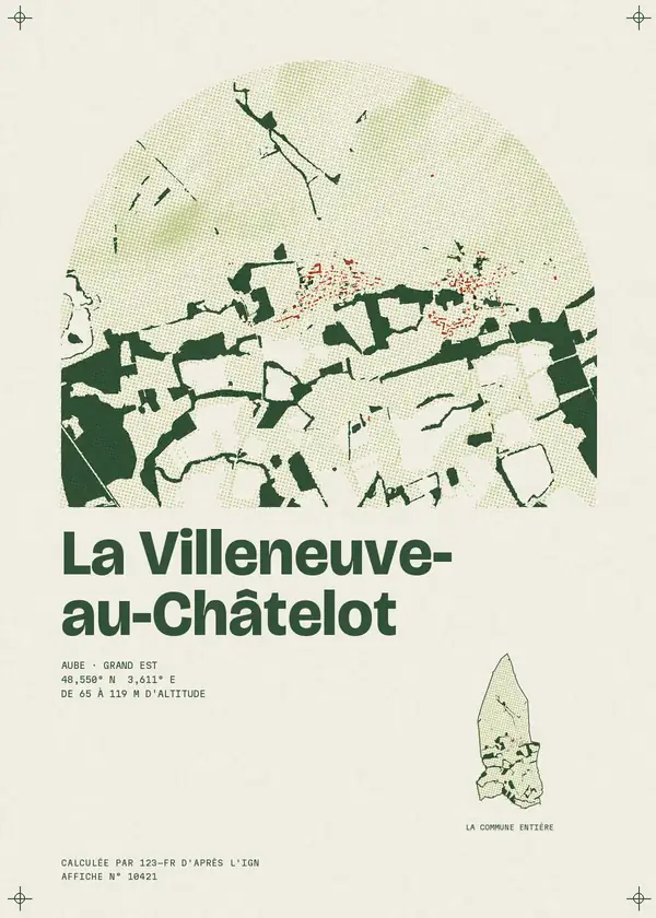 Affiche de La Villeneuve-au-Châtelot, calculée par 123-fr d'après l'IGN