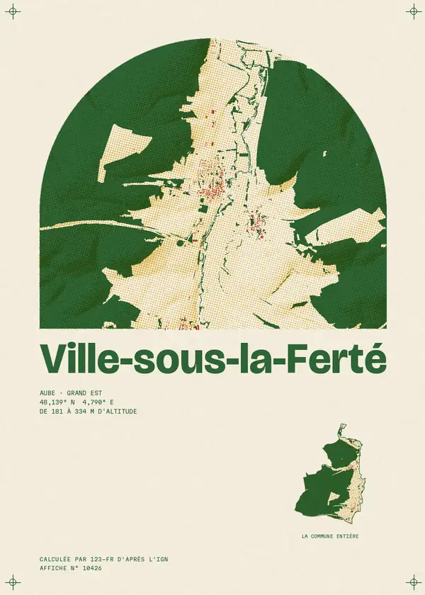 Affiche de Ville-sous-la-Ferté, calculée par 123-fr d'après l'IGN