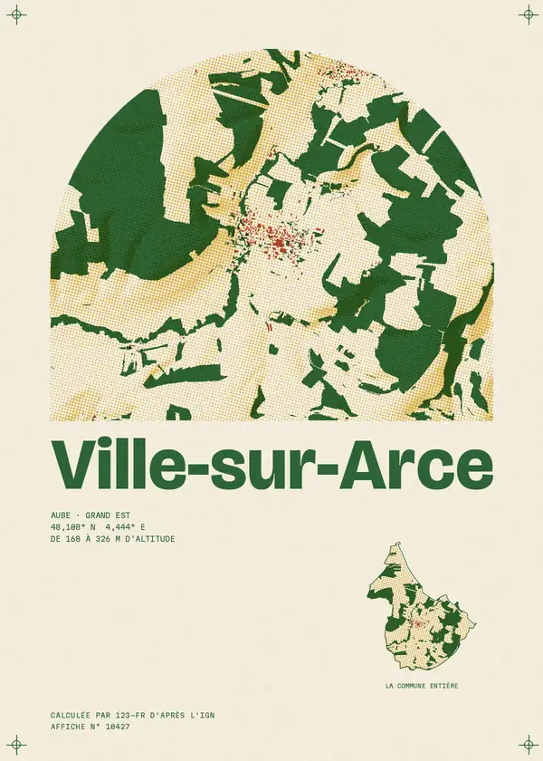Affiche de Ville-sur-Arce, calculée par 123-fr d'après l'IGN
