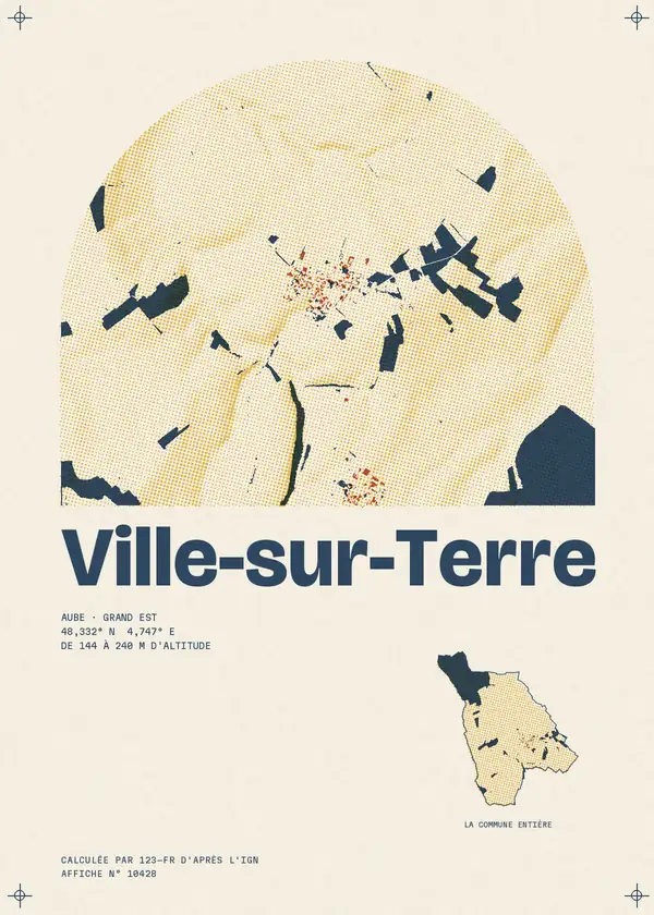 Affiche de Ville-sur-Terre, calculée par 123-fr d'après l'IGN