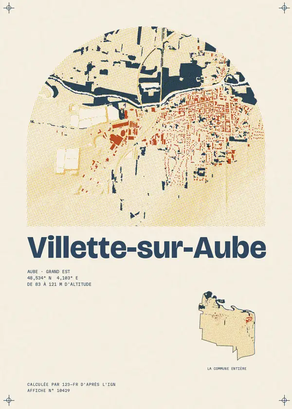 Affiche de Villette-sur-Aube, calculée par 123-fr d'après l'IGN