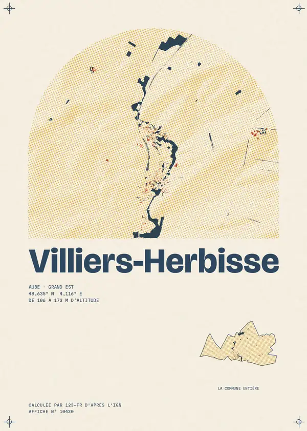 Affiche de Villiers-Herbisse, calculée par 123-fr d'après l'IGN