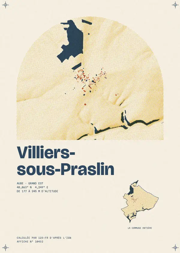 Affiche de Villiers-sous-Praslin, calculée par 123-fr d'après l'IGN