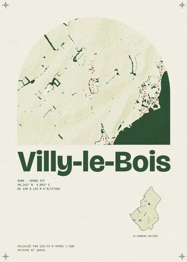 Affiche de Villy-le-Bois, calculée par 123-fr d'après l'IGN