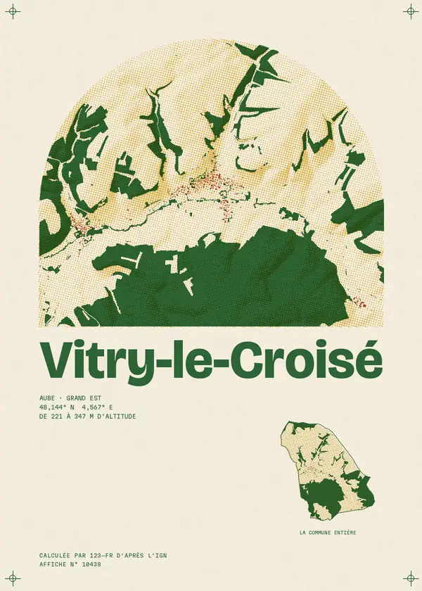 Affiche de Vitry-le-Croisé, calculée par 123-fr d'après l'IGN