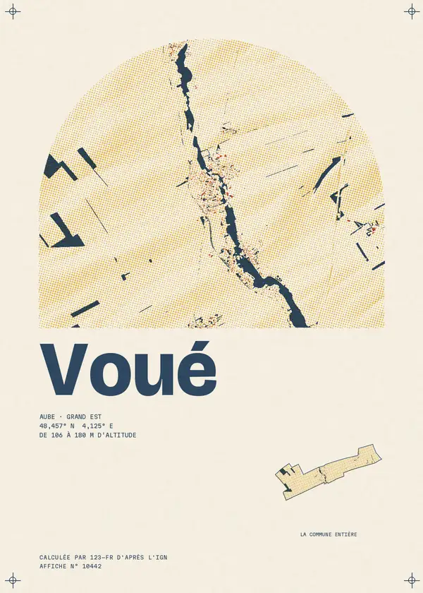 Affiche de Voué, calculée par 123-fr d'après l'IGN