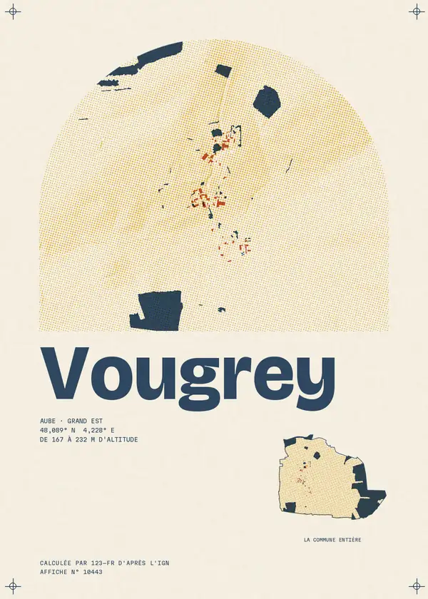 Affiche de Vougrey, calculée par 123-fr d'après l'IGN