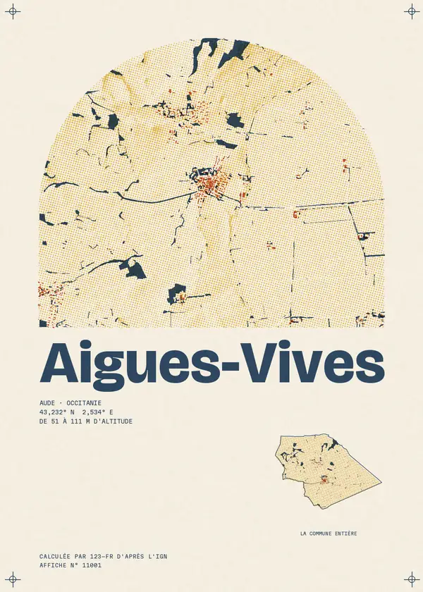 Affiche de Aigues-Vives, calculée par 123-fr d'après l'IGN