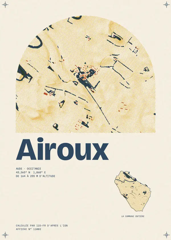 Affiche de Airoux, calculée par 123-fr d'après l'IGN