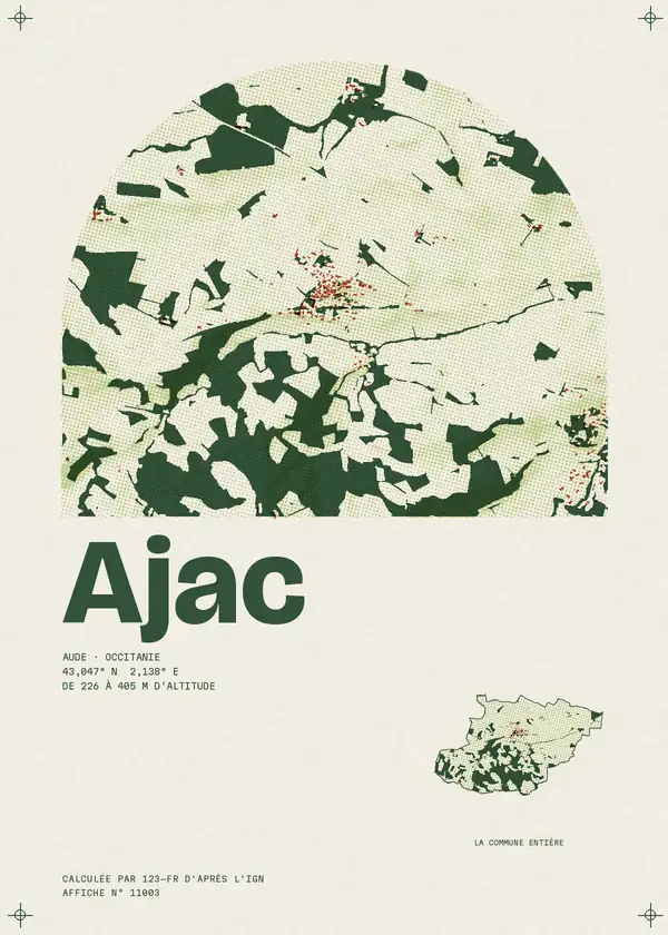 Affiche de Ajac, calculée par 123-fr d'après l'IGN