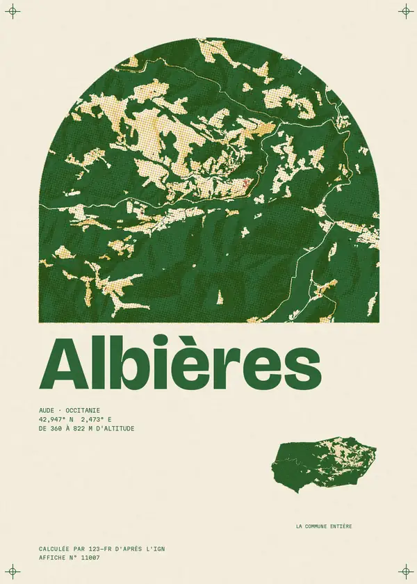 Affiche de Albières, calculée par 123-fr d'après l'IGN