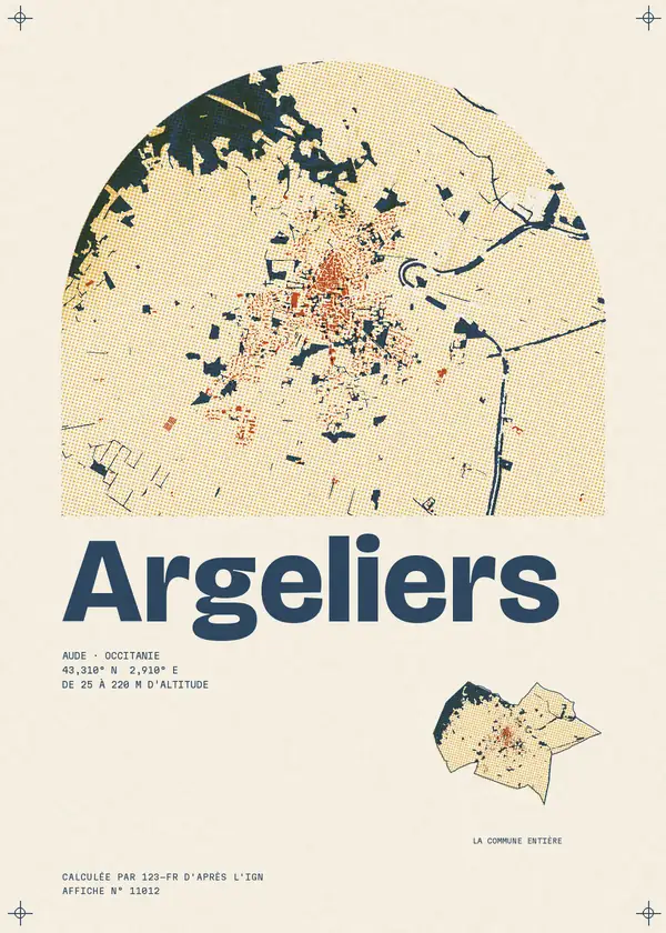 Affiche de Argeliers, calculée par 123-fr d'après l'IGN