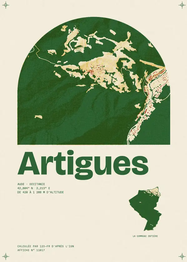 Affiche de Artigues, calculée par 123-fr d'après l'IGN