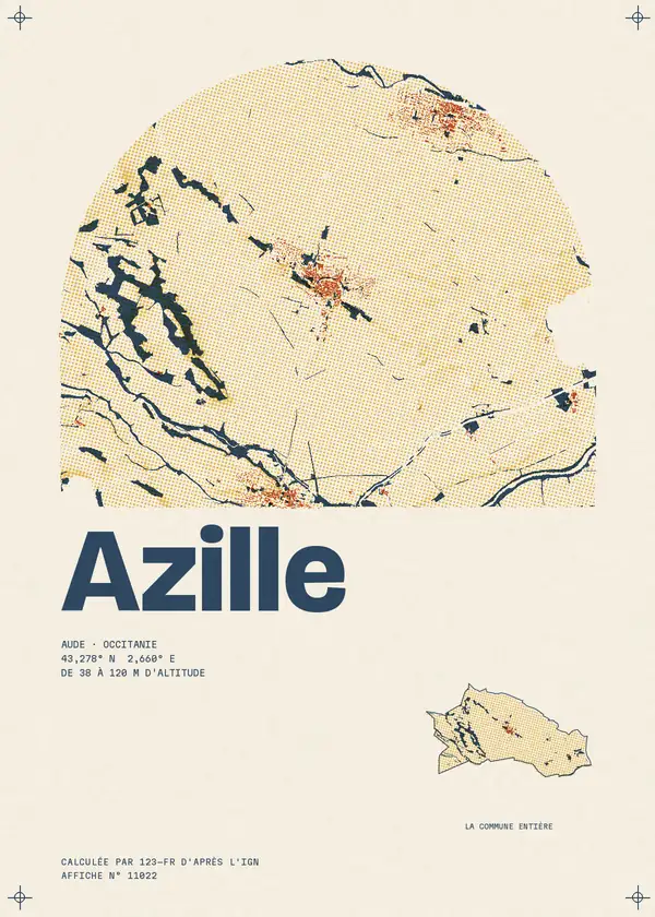 Affiche de Azille, calculée par 123-fr d'après l'IGN