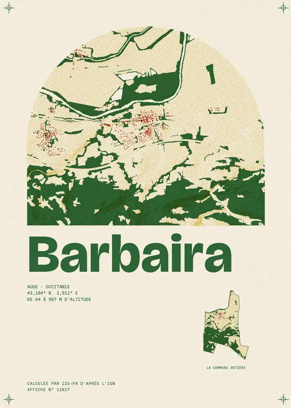 Affiche de Barbaira, calculée par 123-fr d'après l'IGN