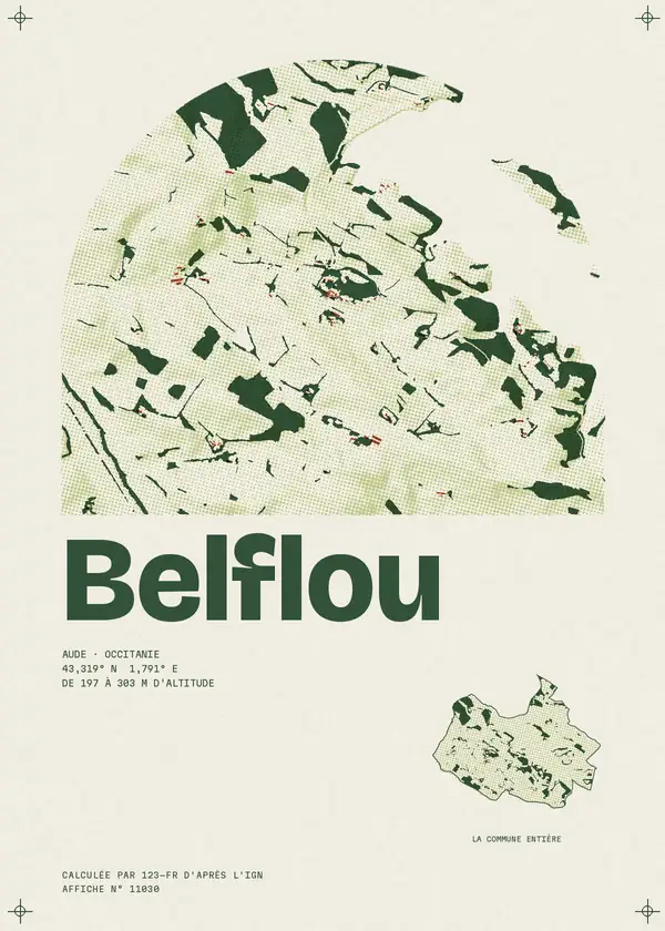 Affiche de Belflou, calculée par 123-fr d'après l'IGN