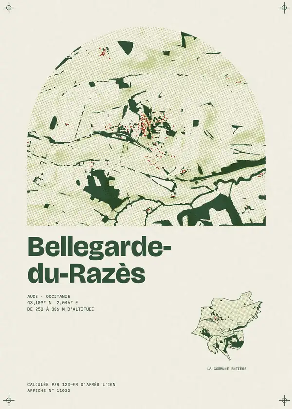 Affiche de Bellegarde-du-Razès, calculée par 123-fr d'après l'IGN