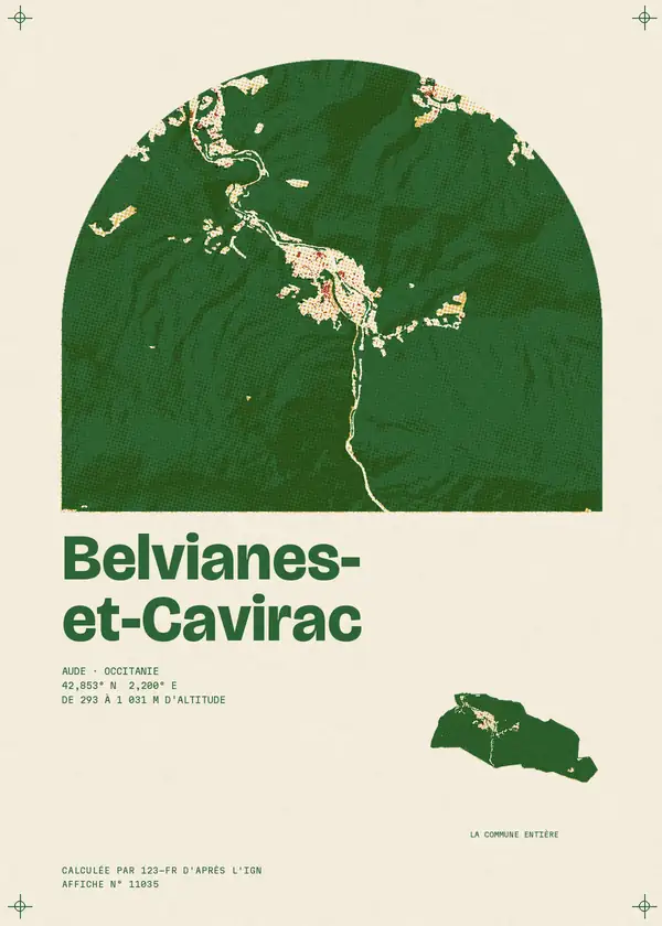 Affiche de Belvianes-et-Cavirac, calculée par 123-fr d'après l'IGN