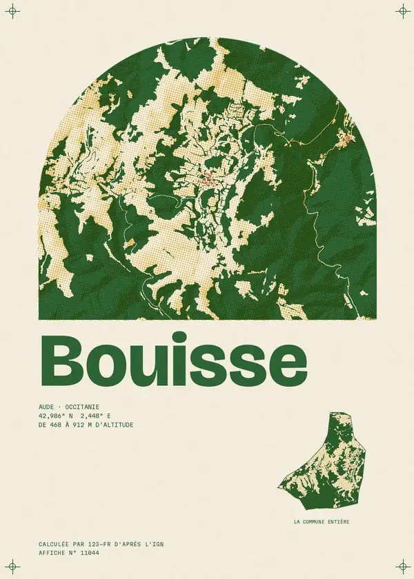 Affiche de Bouisse, calculée par 123-fr d'après l'IGN