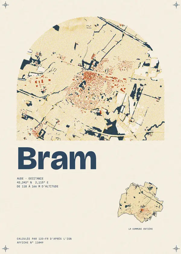 Affiche de Bram, calculée par 123-fr d'après l'IGN