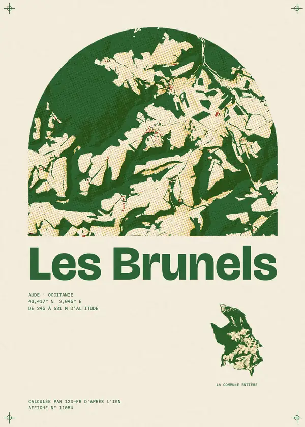 Affiche de Les Brunels, calculée par 123-fr d'après l'IGN