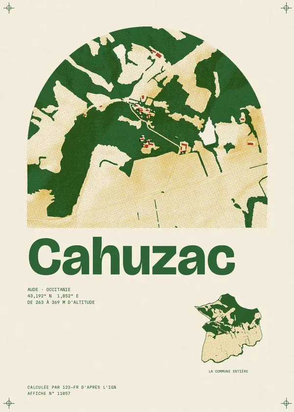 Affiche de Cahuzac, calculée par 123-fr d'après l'IGN