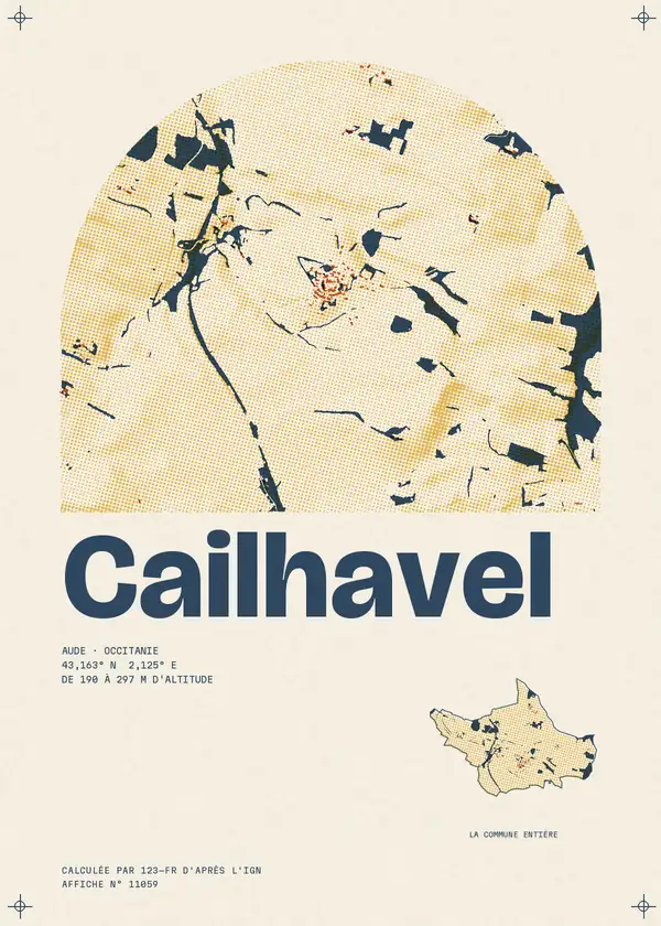 Affiche de Cailhavel, calculée par 123-fr d'après l'IGN