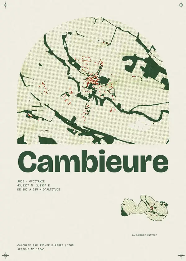 Affiche de Cambieure, calculée par 123-fr d'après l'IGN