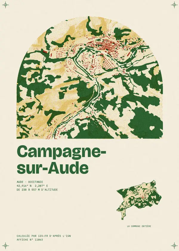 Affiche de Campagne-sur-Aude, calculée par 123-fr d'après l'IGN