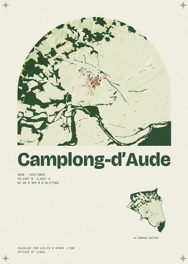 Affiche de Camplong-d'Aude, calculée par 123-fr d'après l'IGN
