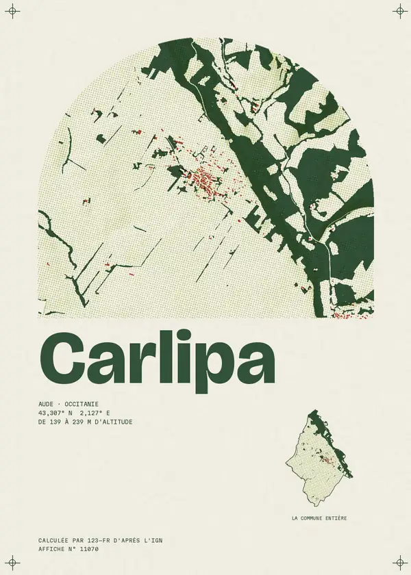Affiche de Carlipa, calculée par 123-fr d'après l'IGN