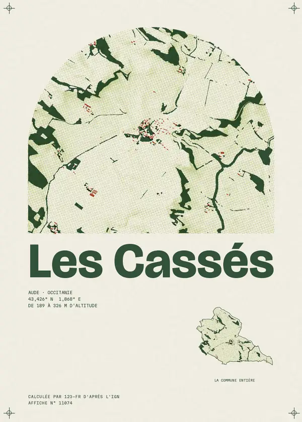 Affiche de Les Cassés, calculée par 123-fr d'après l'IGN