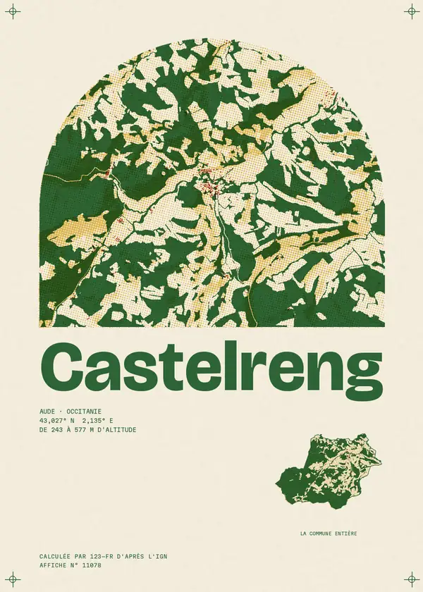 Affiche de Castelreng, calculée par 123-fr d'après l'IGN