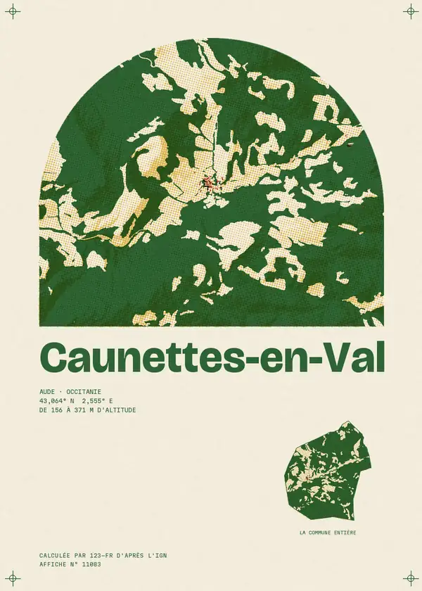 Affiche de Caunettes-en-Val, calculée par 123-fr d'après l'IGN