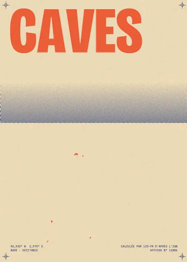 Affiche de Caves, calculée par 123-fr d'après l'IGN