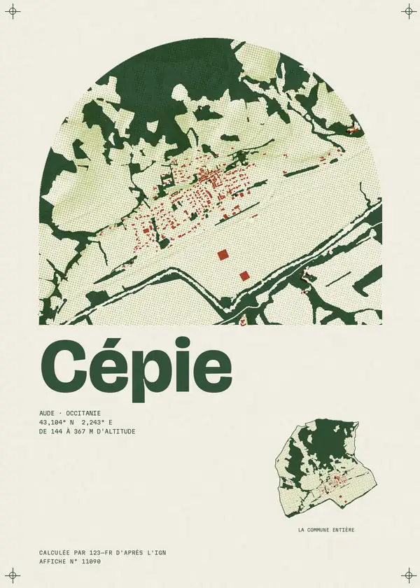 Affiche de Cépie, calculée par 123-fr d'après l'IGN