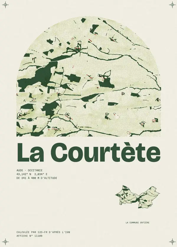 Affiche de La Courtète, calculée par 123-fr d'après l'IGN