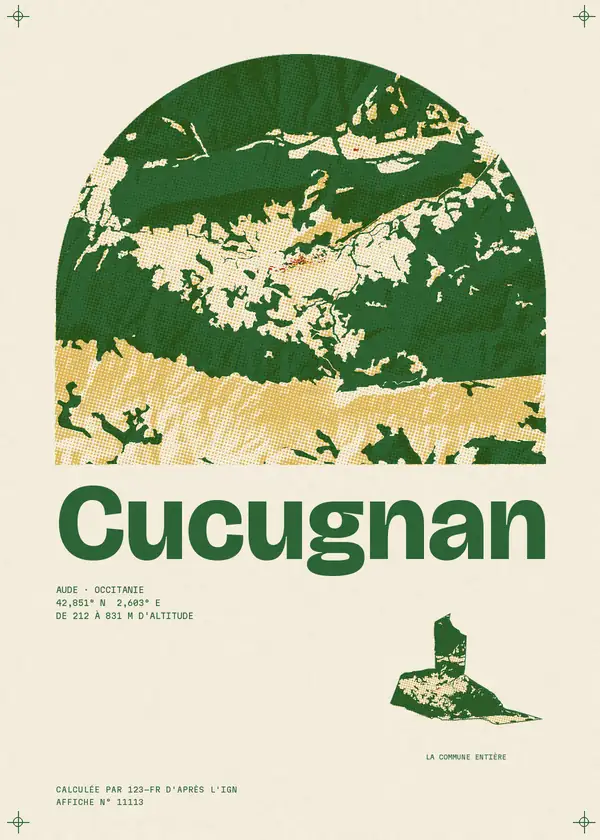 Affiche de Cucugnan, calculée par 123-fr d'après l'IGN