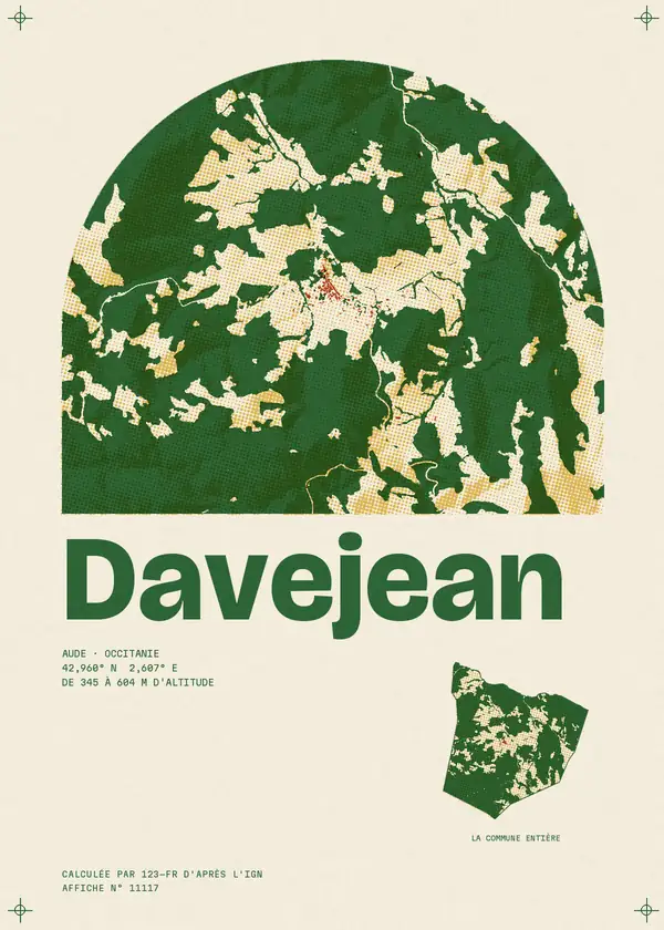 Affiche de Davejean, calculée par 123-fr d'après l'IGN