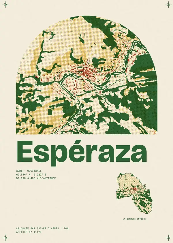 Affiche de Espéraza, calculée par 123-fr d'après l'IGN