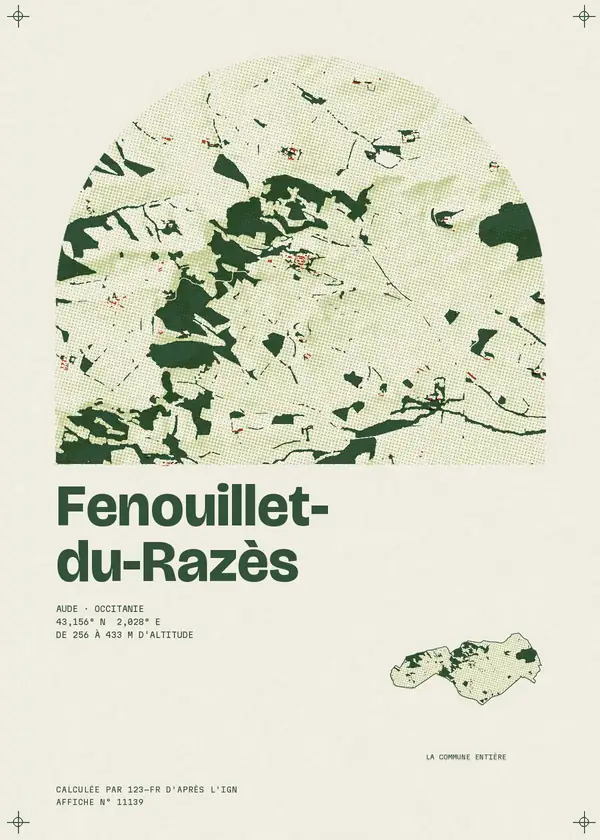 Affiche de Fenouillet-du-Razès, calculée par 123-fr d'après l'IGN