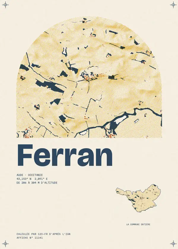 Affiche de Ferran, calculée par 123-fr d'après l'IGN