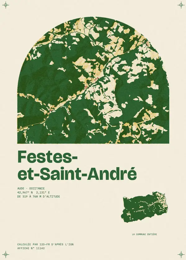 Affiche de Festes-et-Saint-André, calculée par 123-fr d'après l'IGN