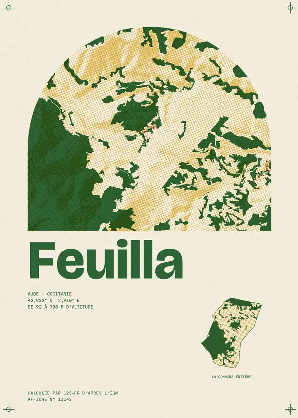 Affiche de Feuilla, calculée par 123-fr d'après l'IGN