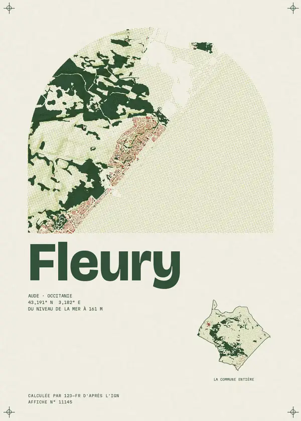 Affiche de Fleury, calculée par 123-fr d'après l'IGN
