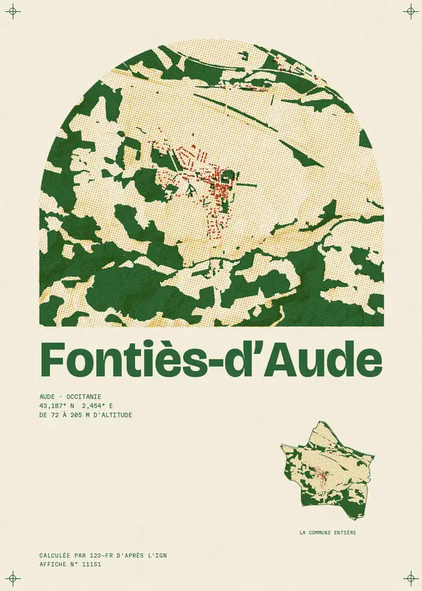 Affiche de Fontiès-d'Aude, calculée par 123-fr d'après l'IGN