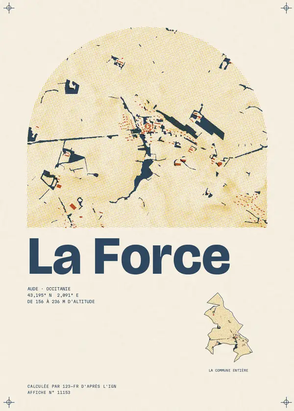 Affiche de La Force, calculée par 123-fr d'après l'IGN