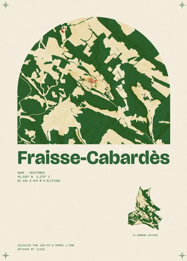 Affiche de Fraisse-Cabardès, calculée par 123-fr d'après l'IGN