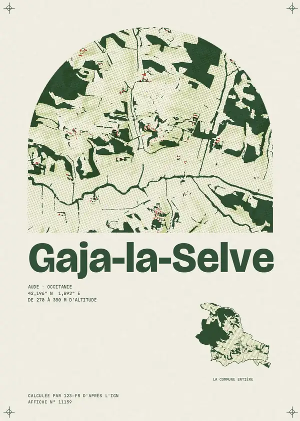 Affiche de Gaja-la-Selve, calculée par 123-fr d'après l'IGN