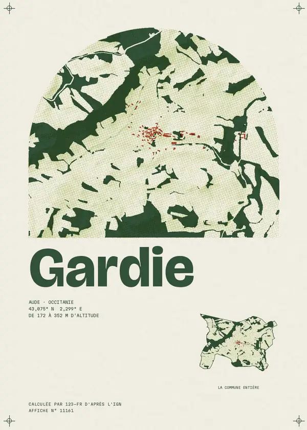 Affiche de Gardie, calculée par 123-fr d'après l'IGN
